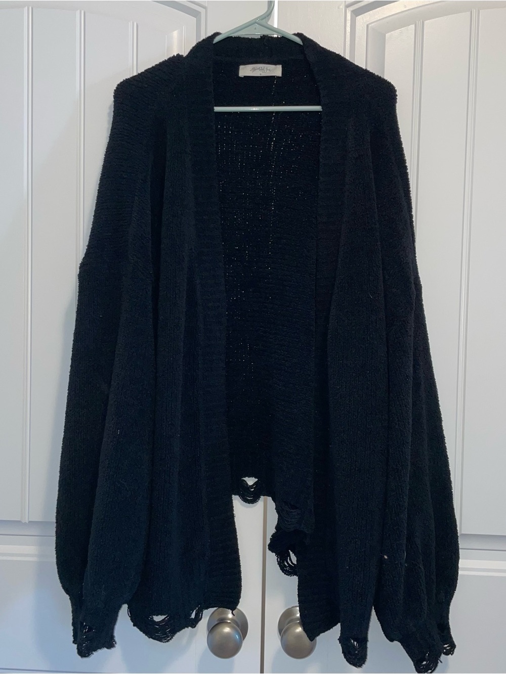Cozy Open-Front Black Women's Cardigan